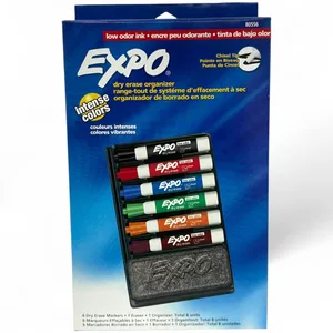 סט טוש ללוח מחיק + ספוג אקספו1/6